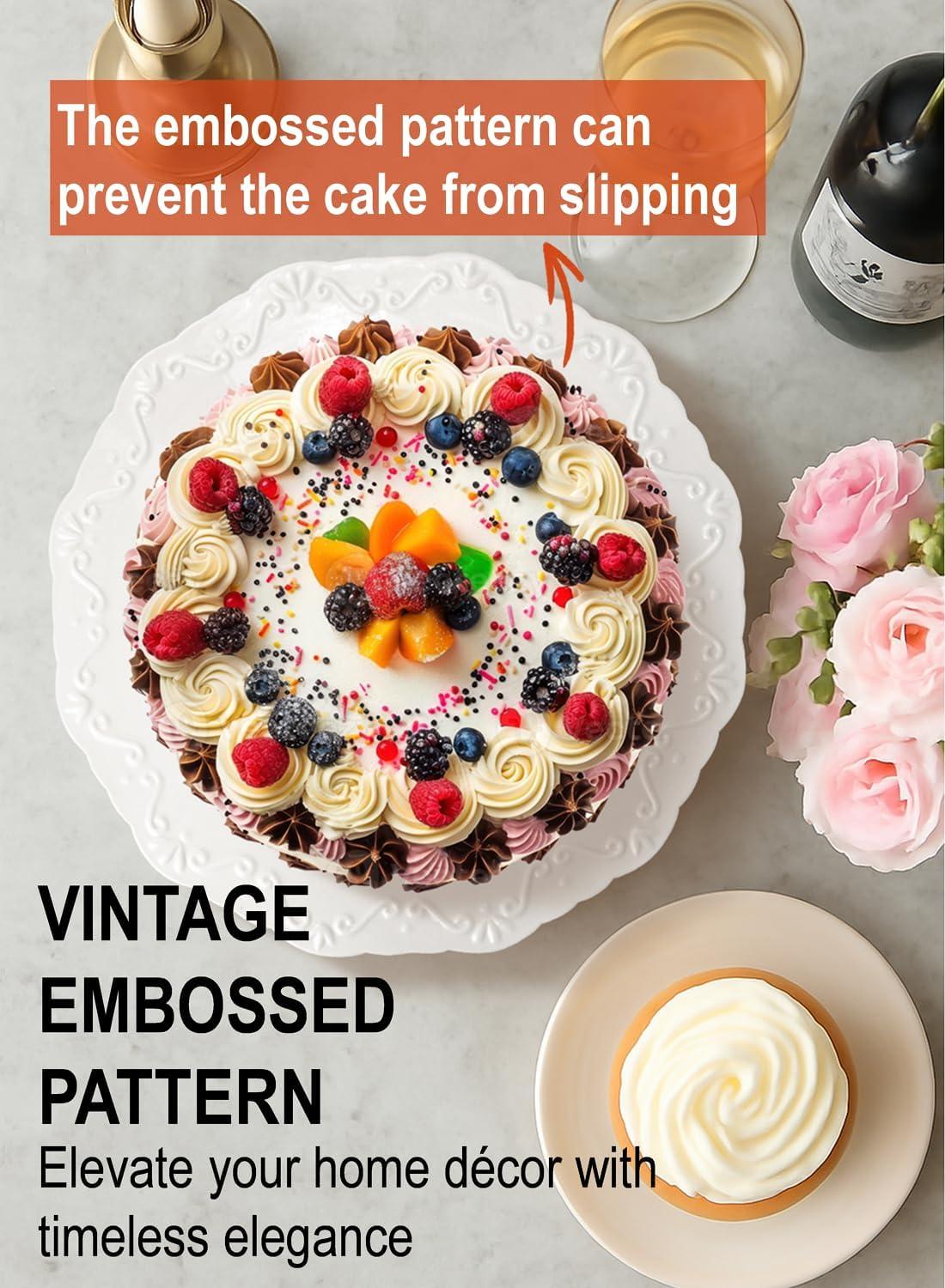 image:image12 White Cake Stand for 10 Cake Porcelain Cake Plate Cake Pedestal Stand Round Dessert Stand Wedding Cake Stand for Party Birthday Baby Shower Christmas Home Decorating Cake Display Stand10 Inch for up to 8 Cake