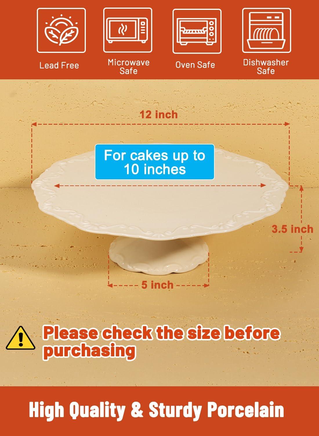 image:image12 White Cake Stand for 10 Cake Porcelain Cake Plate Cake Pedestal Stand Round Dessert Stand Wedding Cake Stand for Party Birthday Baby Shower Christmas Home Decorating Cake Display Stand12 Inch for up to 10 Cake