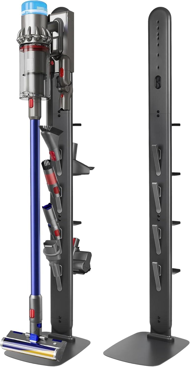 image:imageVacuum Stand Holder for Dyson Gen5 V8 V15 V12 V11 V10 V7 V6 FrontLine Metal Floor Docking Station with Builtin Cord Management SpaceSaving Organizer with 4 Hooks for Cordless Vacuum amp AccessoriesGray