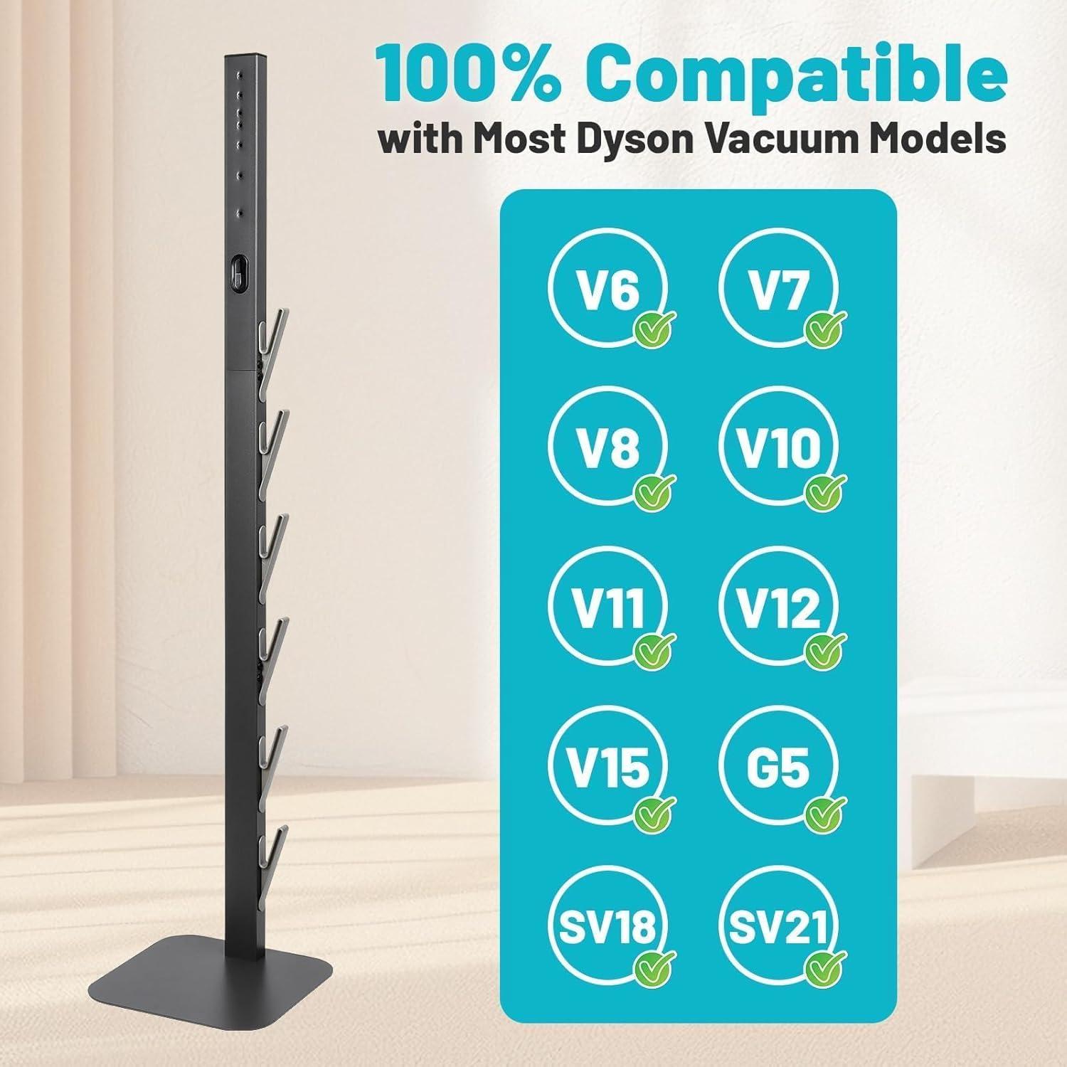 image:imageVacuum Stand Holder for Dyson Gen5 V8 V15 V12 V11 V10 V7 V6 FrontLine Metal Floor Docking Station with Builtin Cord Management SpaceSaving Organizer with 4 Hooks for Cordless Vacuum amp AccessoriesGray