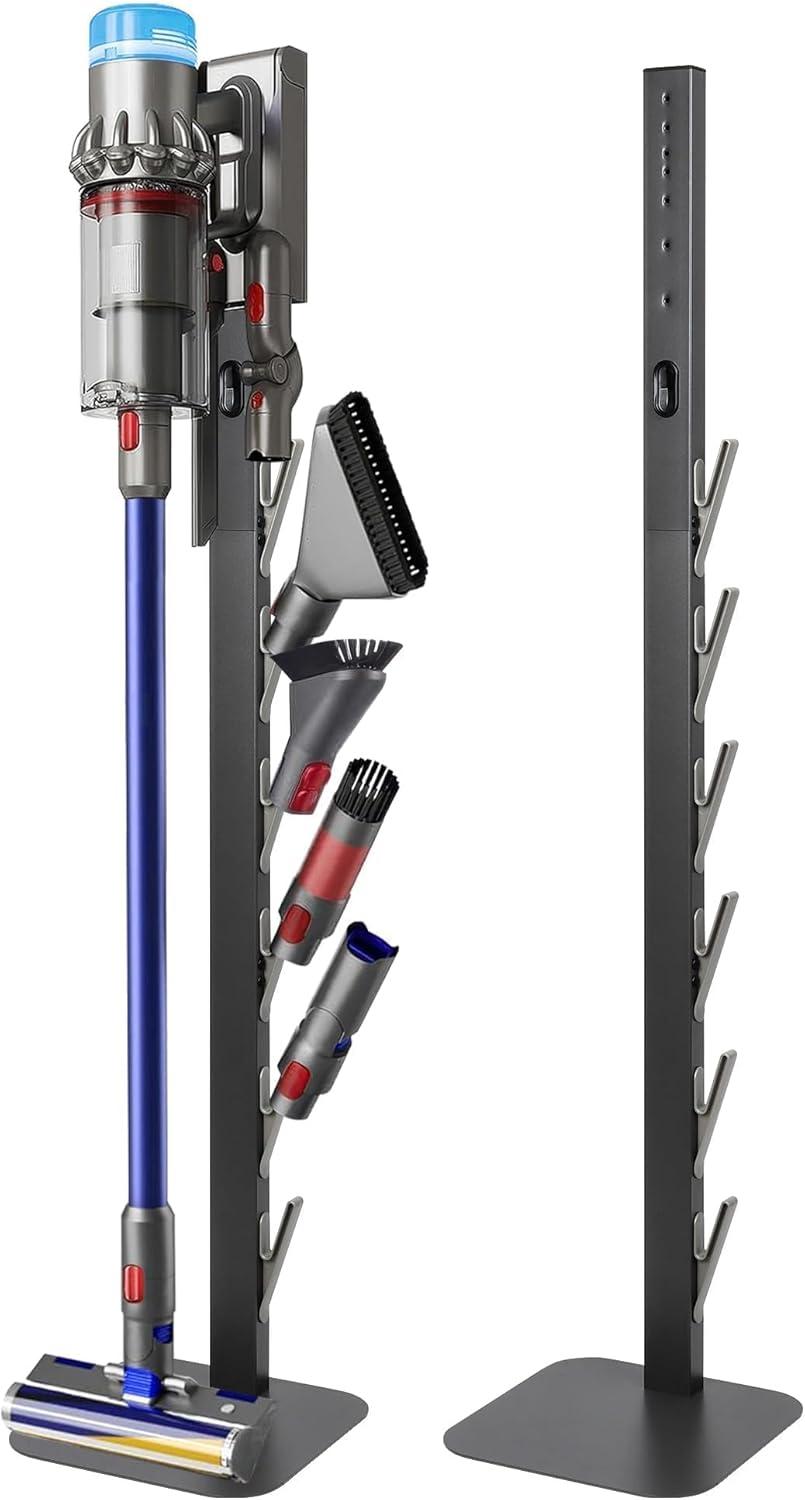 image:imageVacuum Stand Holder for Dyson Gen5 V8 V15 V12 V11 V10 V7 V6 FrontLine Metal Floor Docking Station with Builtin Cord Management SpaceSaving Organizer with 4 Hooks for Cordless Vacuum amp AccessoriesGray