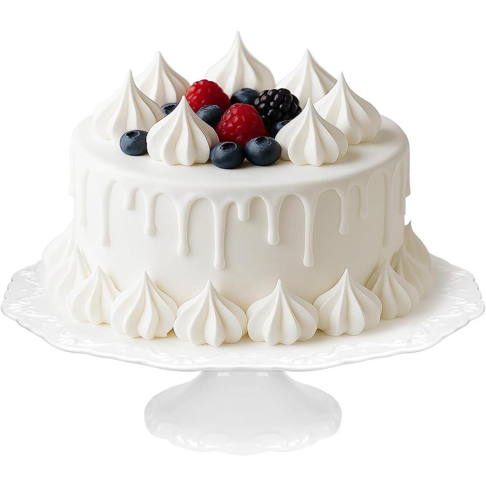 image:image12 White Cake Stand for 10 Cake Porcelain Cake Plate Cake Pedestal Stand Round Dessert Stand Wedding Cake Stand for Party Birthday Baby Shower Christmas Home Decorating Cake Display Stand12 Inch for up to 10 Cake