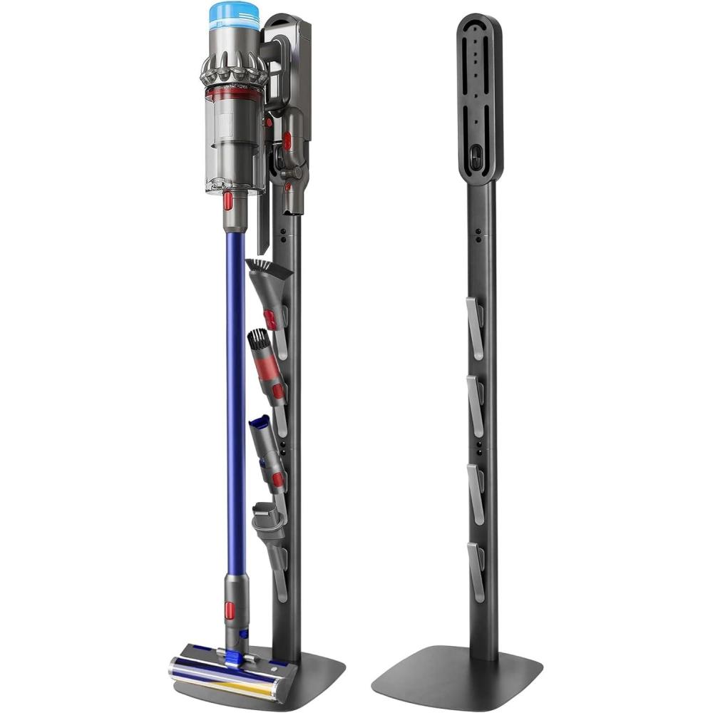 image:imageVacuum Stand Holder for Dyson Gen5 V8 V15 V12 V11 V10 V7 V6 FrontLine Metal Floor Docking Station with Builtin Cord Management SpaceSaving Organizer with 4 Hooks for Cordless Vacuum amp AccessoriesGray