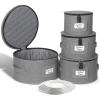 image:imageCoffee Mug Storage Box 2 Pack with Dividers China Storage Containers Organizer Moving Supplies Hard Shell amp Stackable for Coffee Mugs Tea Cups wSturdy Lid amp Handles 24 Compartments GreyQuilted Set for China Storage  4pcs